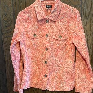 Analogy Coral Paisley Jean Jacket